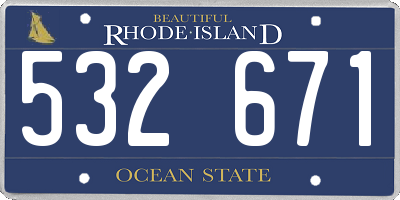 RI license plate 532671
