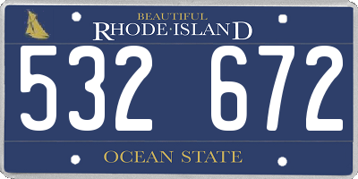RI license plate 532672