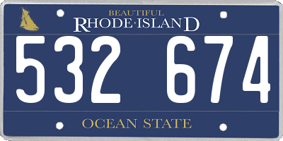 RI license plate 532674