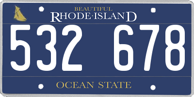RI license plate 532678