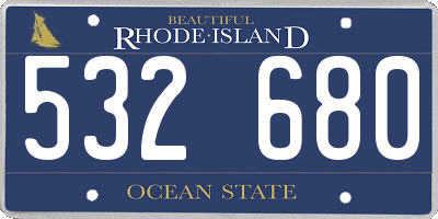 RI license plate 532680