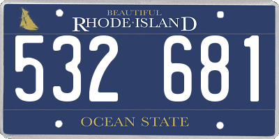 RI license plate 532681