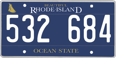 RI license plate 532684