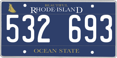 RI license plate 532693