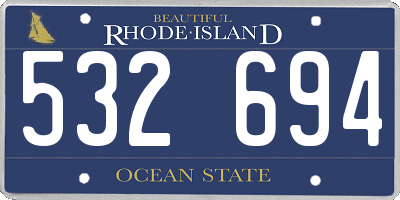 RI license plate 532694