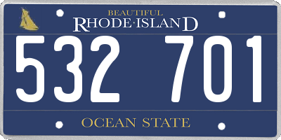 RI license plate 532701