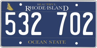 RI license plate 532702