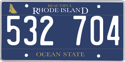RI license plate 532704