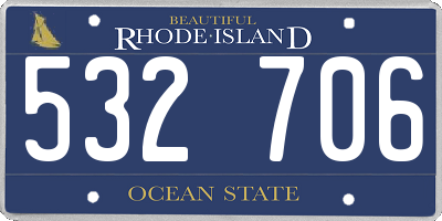 RI license plate 532706