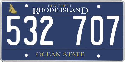 RI license plate 532707