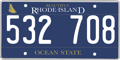 RI license plate 532708