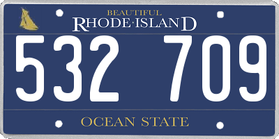 RI license plate 532709