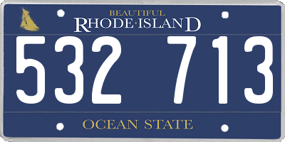 RI license plate 532713