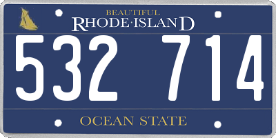 RI license plate 532714