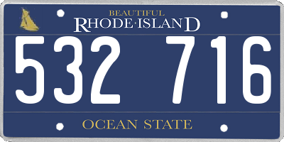 RI license plate 532716