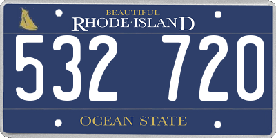 RI license plate 532720