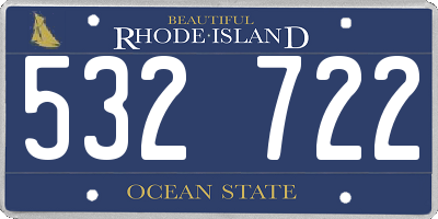 RI license plate 532722