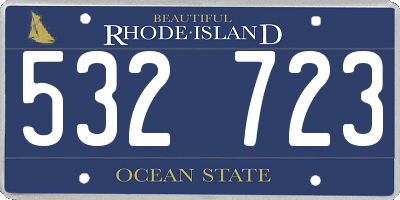 RI license plate 532723