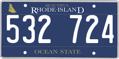RI license plate 532724
