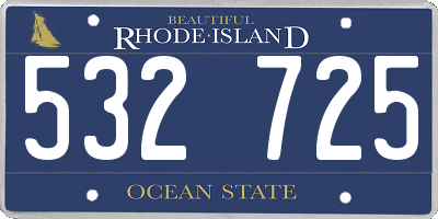 RI license plate 532725