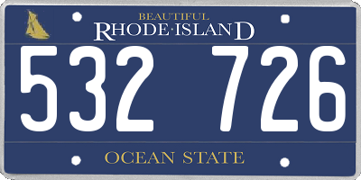 RI license plate 532726