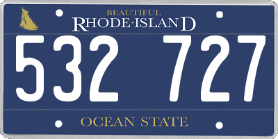 RI license plate 532727