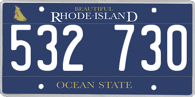 RI license plate 532730