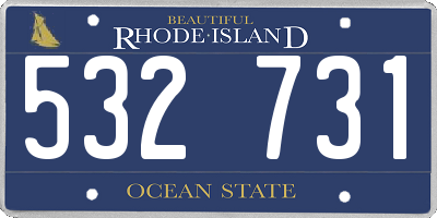 RI license plate 532731