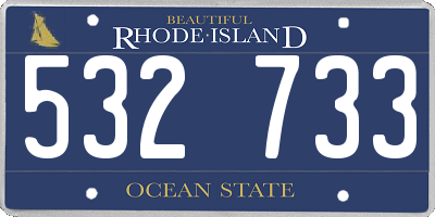 RI license plate 532733