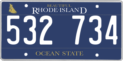 RI license plate 532734