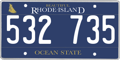 RI license plate 532735