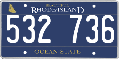 RI license plate 532736
