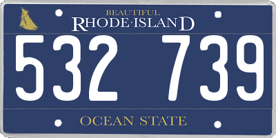 RI license plate 532739