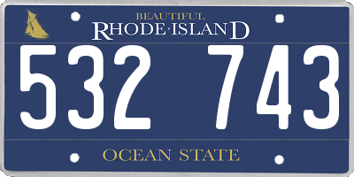 RI license plate 532743