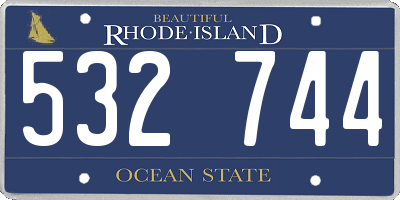 RI license plate 532744