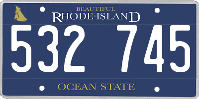 RI license plate 532745