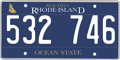 RI license plate 532746