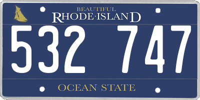 RI license plate 532747
