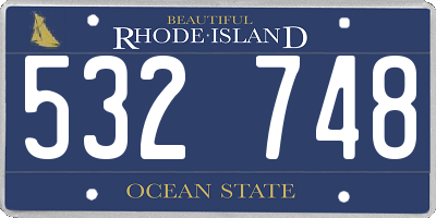 RI license plate 532748