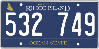 RI license plate 532749