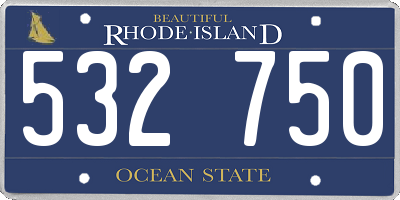 RI license plate 532750