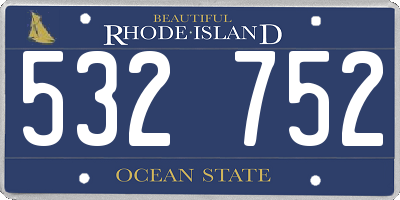 RI license plate 532752