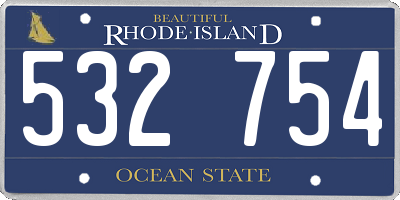 RI license plate 532754