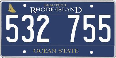 RI license plate 532755