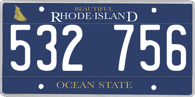 RI license plate 532756
