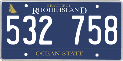 RI license plate 532758
