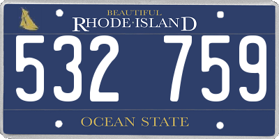 RI license plate 532759