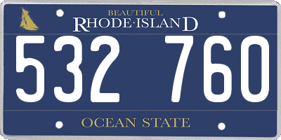 RI license plate 532760