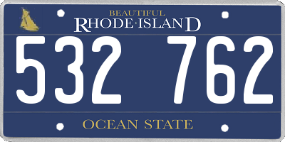 RI license plate 532762