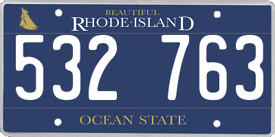 RI license plate 532763